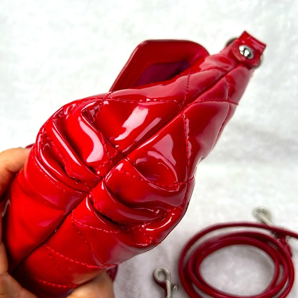 Coach Poppy Willis Red Quilted Patent Leather Crossbody Bag - Picture 6 of 14